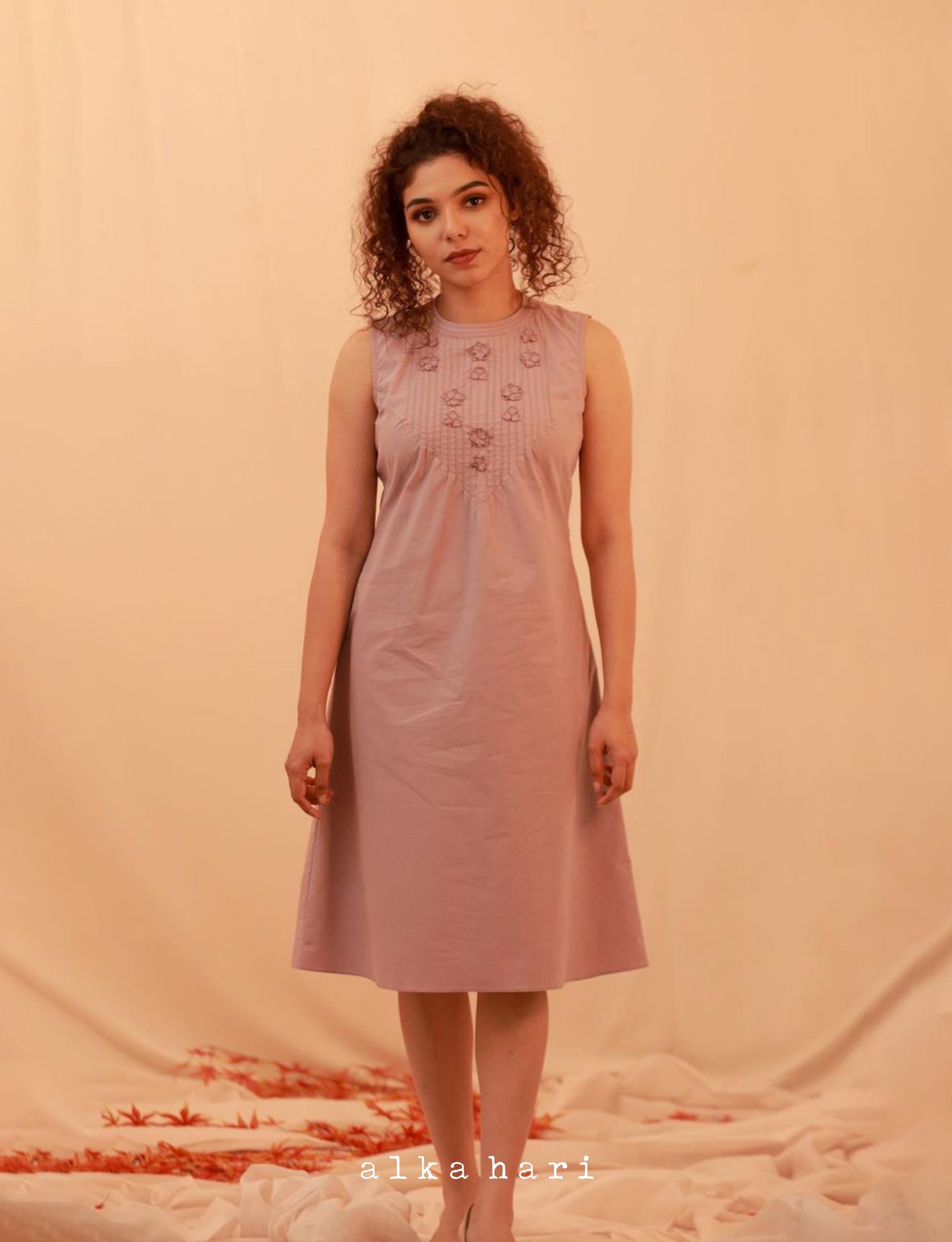 Mauve Floral Dress